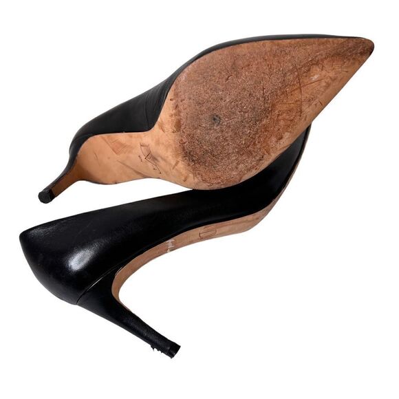 DIANE VON FURSTENBURG Olee Black Leather Pumps in Black Size 9.5 - Picture 8 of 10